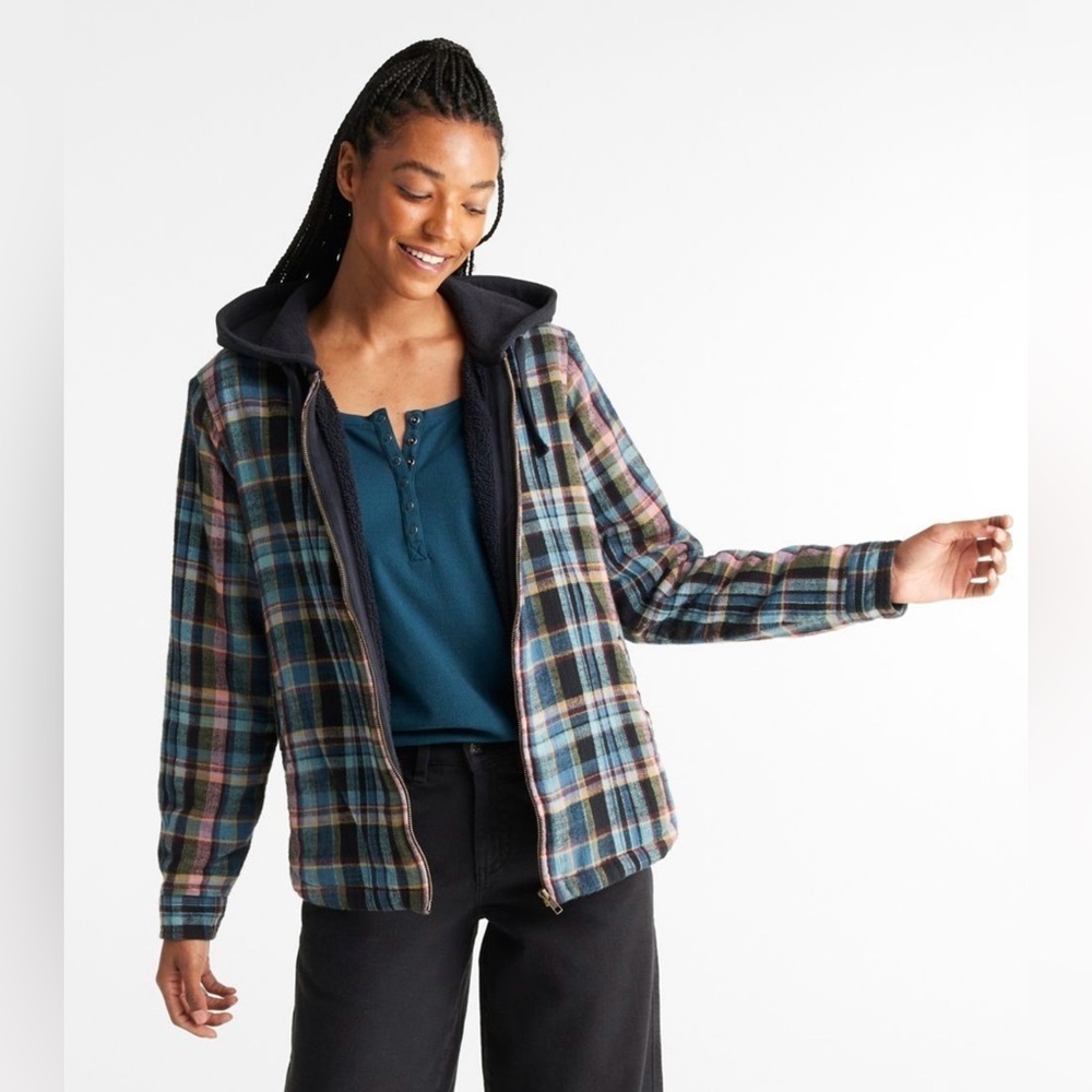 L.L. Bean Multicolor Plaid Utility Jacket